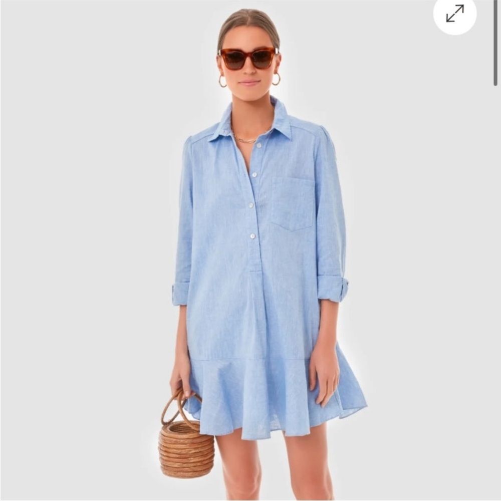 Tuckernuck Light Blue Long-Sleeve Shirt Dress